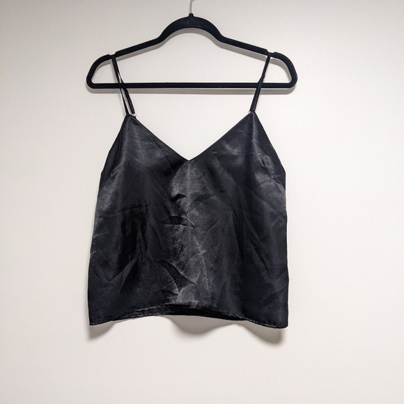 Boohoo Tops - Boohoo Black Silky Tank